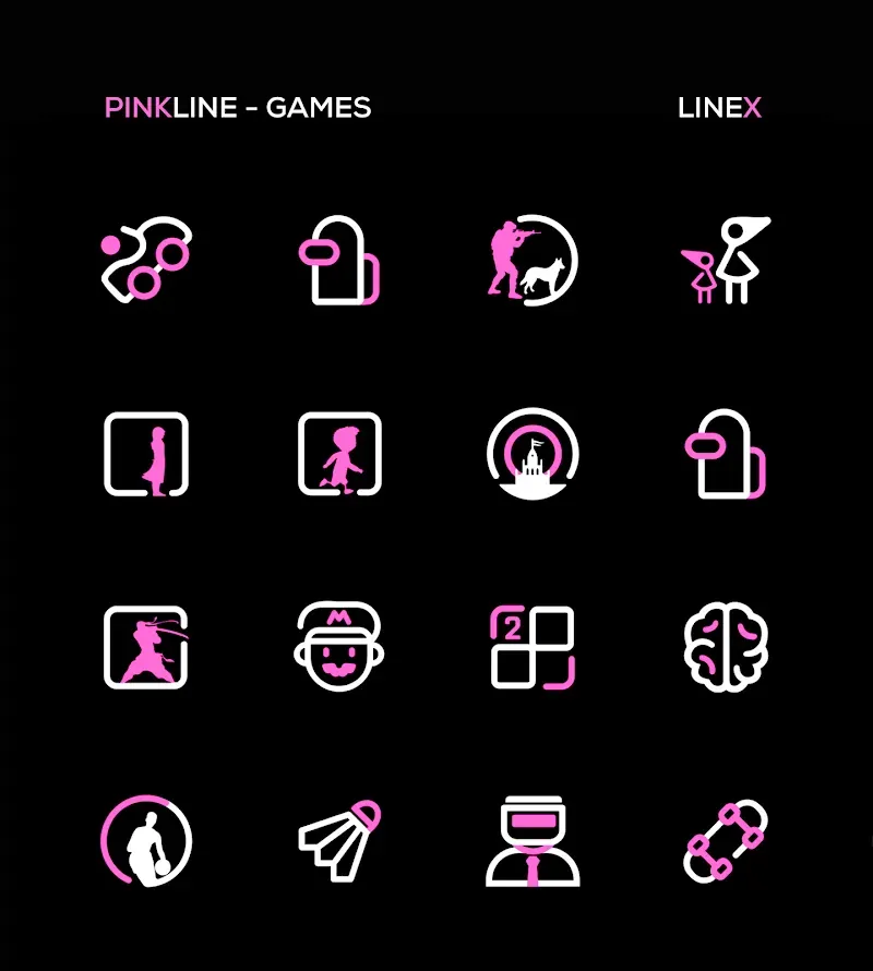 PinkLine Icon Pack: LineX Pink screenshot 5