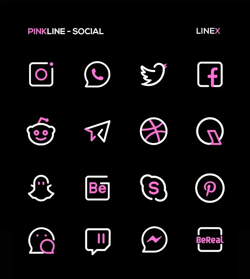 PinkLine Icon Pack: LineX Pink screenshot 4