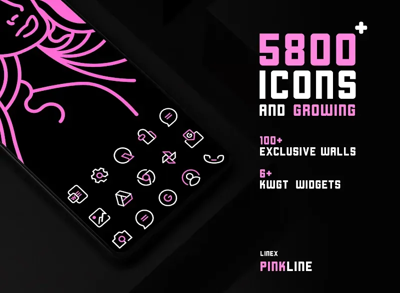 PinkLine Icon Pack: LineX Pink screenshot 2