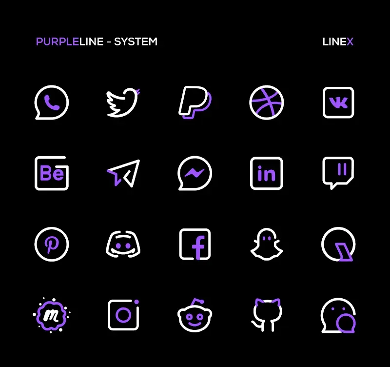 PurpleLine Icon Pack: LineX screenshot 5