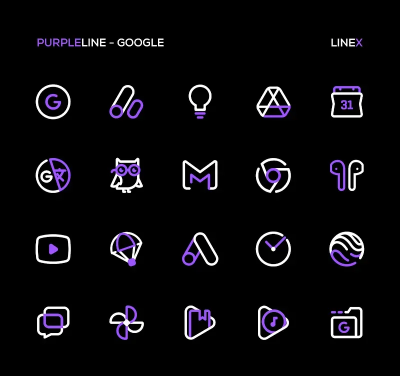 PurpleLine Icon Pack: LineX screenshot 4