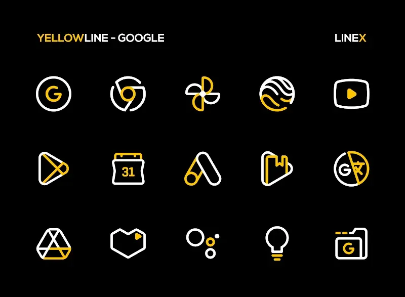 YellowLine Icon Pack : LineX screenshot 4