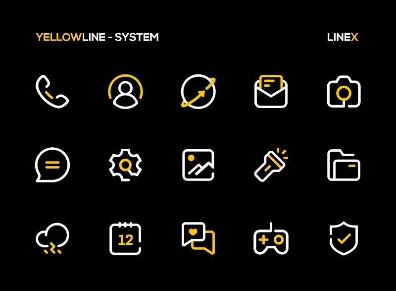 YellowLine Icon Pack : LineX screenshot 3