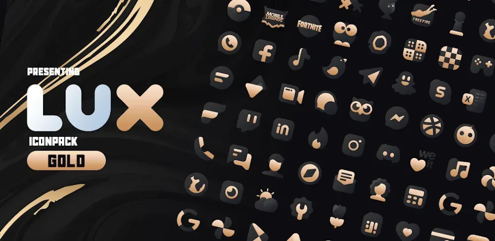 Gold IconPack : LuXGold screenshot 1