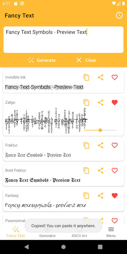 Fancy Text Symbols screenshot 2