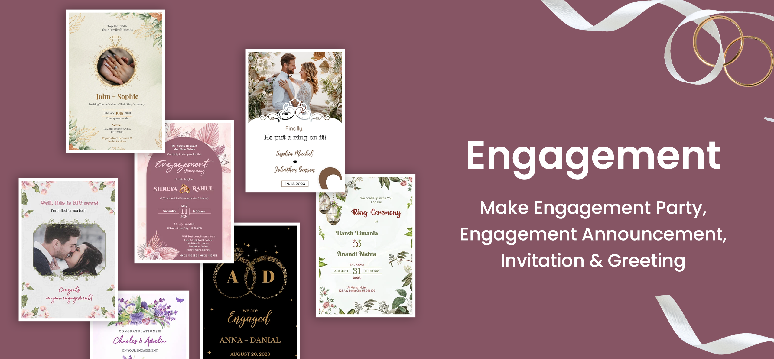 Example of a personalized wedding invitation crafted using the app's features.