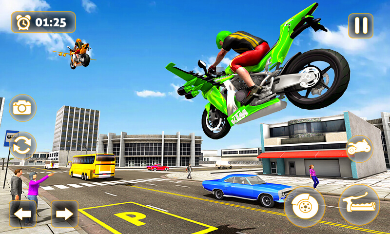 Flying Motorbike Taxi Driving screenshot 4