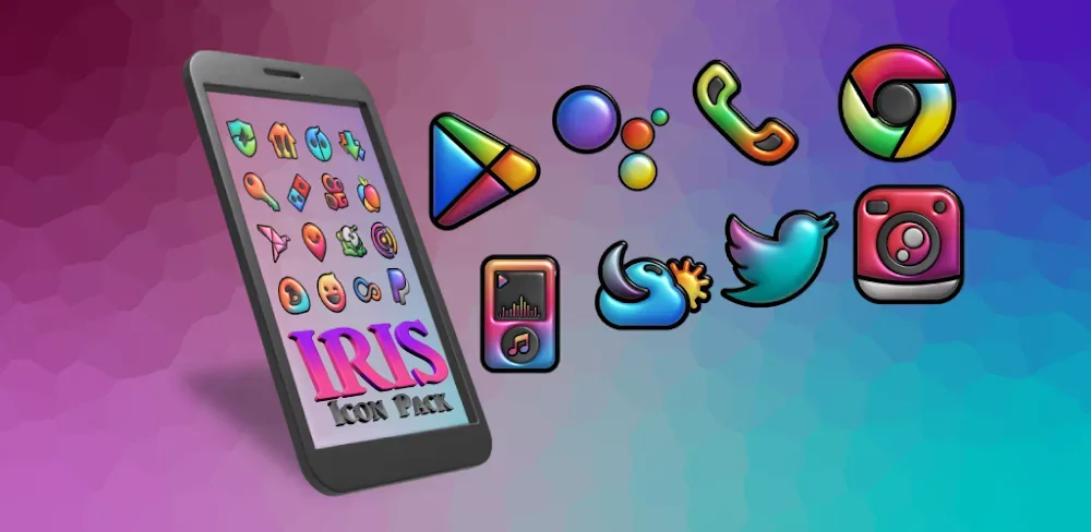 Iris Dark Flat 3D Icon Pack screenshot 1