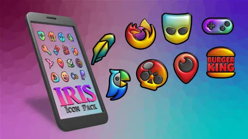 Iris Dark Flat 3D Icon Pack screenshot 4