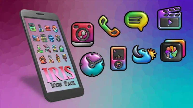 Iris Dark Flat 3D Icon Pack screenshot 6