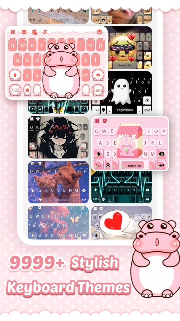 Pink Cute Hippo Theme screenshot 5