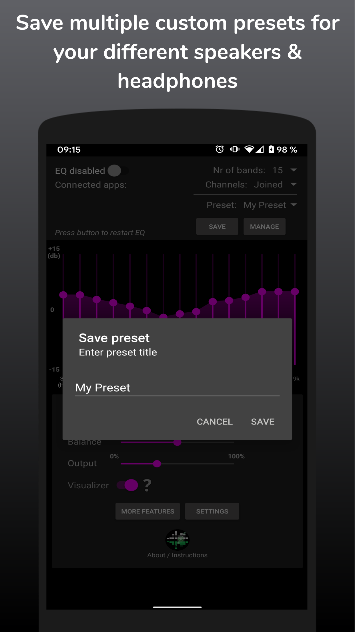 SpotEQ31 - 31 Band Equalizer screenshot 3