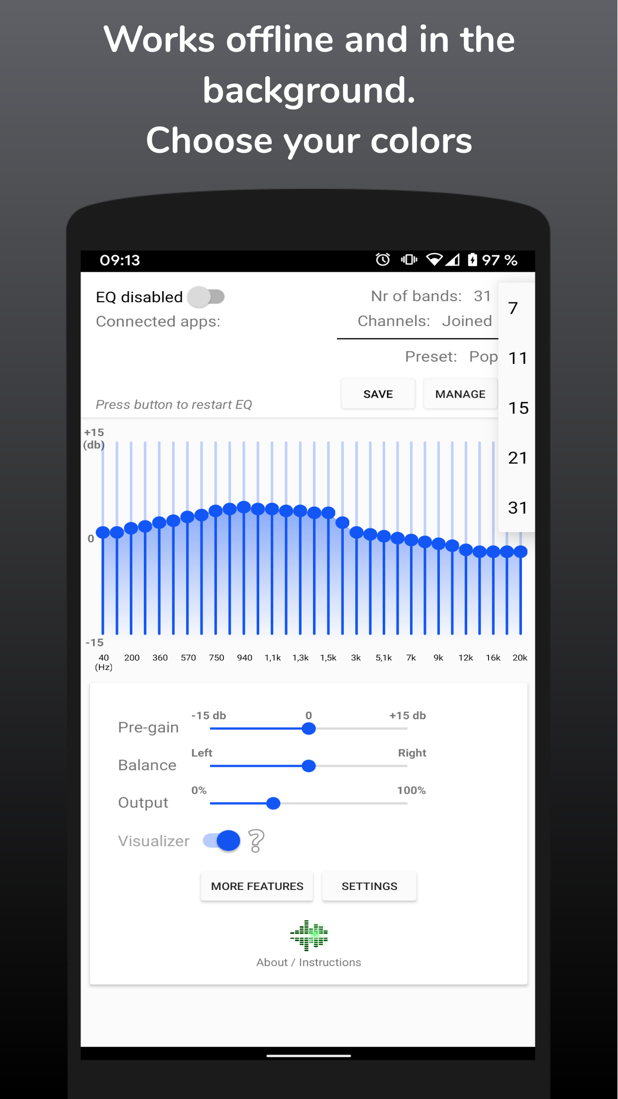 SpotEQ31 - 31 Band Equalizer screenshot 1