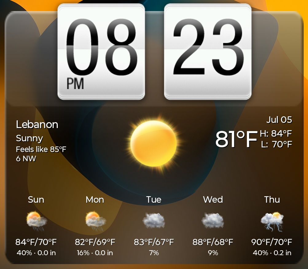 Sense Weather + Flip Clock screenshot 1