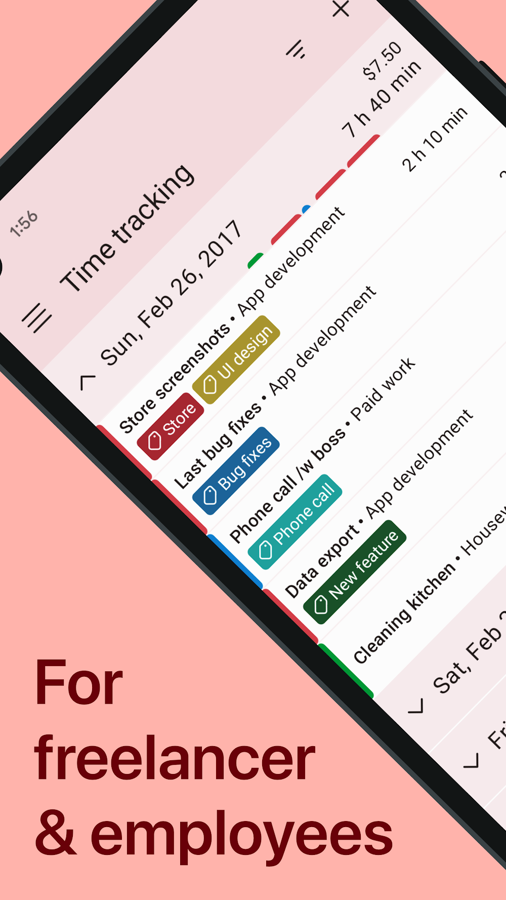 WorkingHours app preview 2