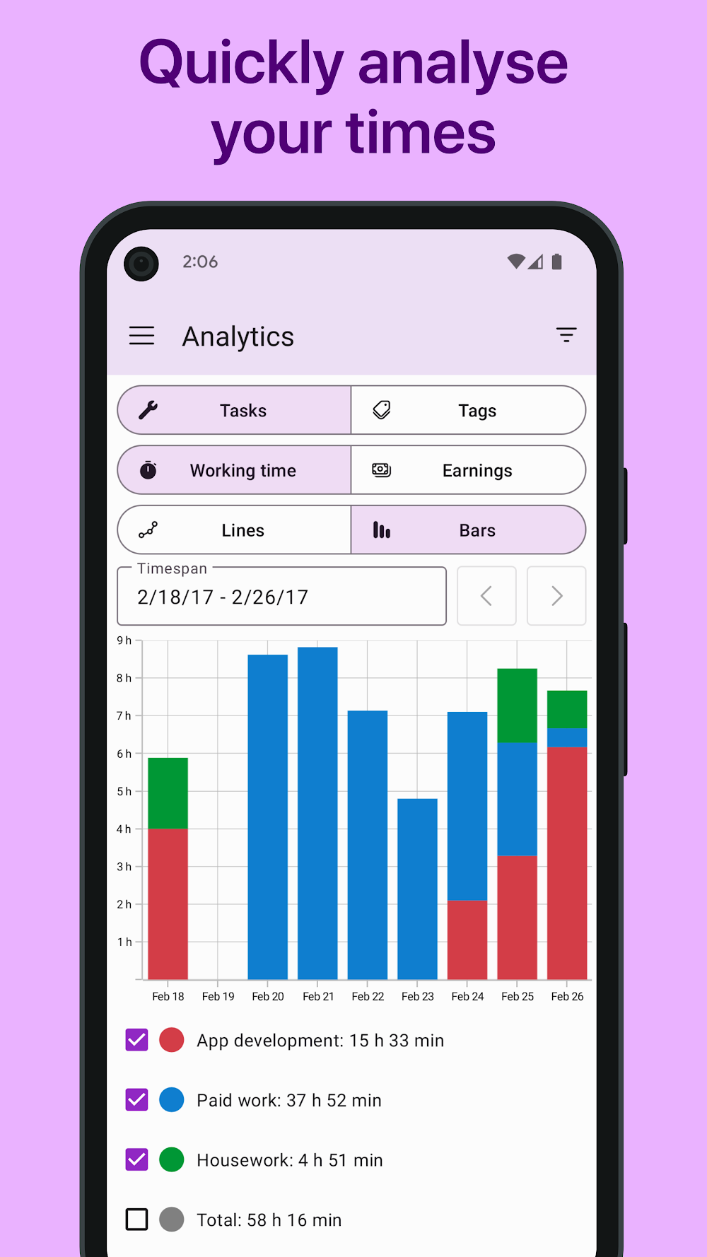 WorkingHours app preview 7