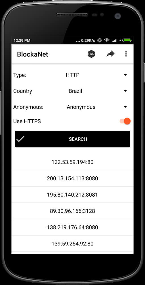 BlockaNet: Proxy List screenshot 2