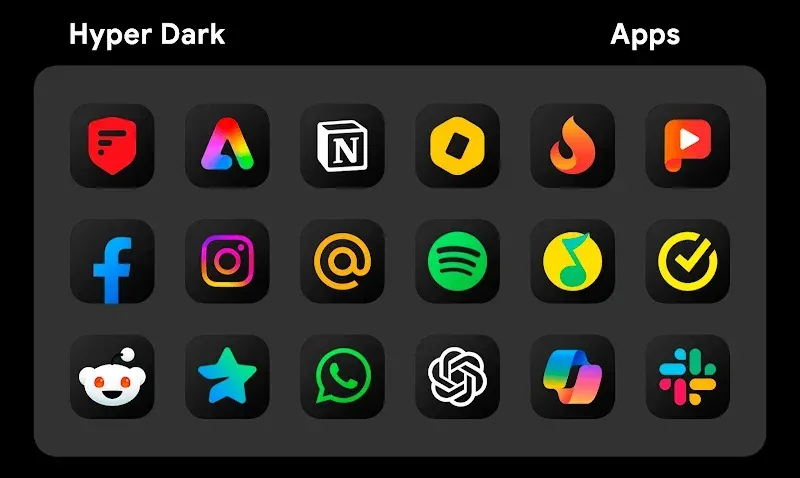 HyperDark - Icon Pack screenshot 5