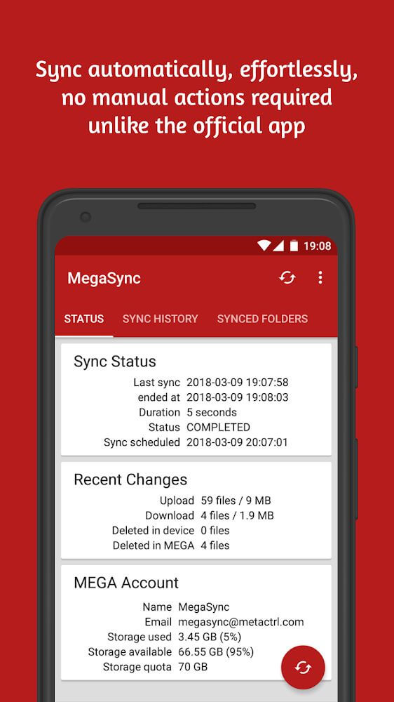Autosync for MEGA - MegaSync screenshot 3