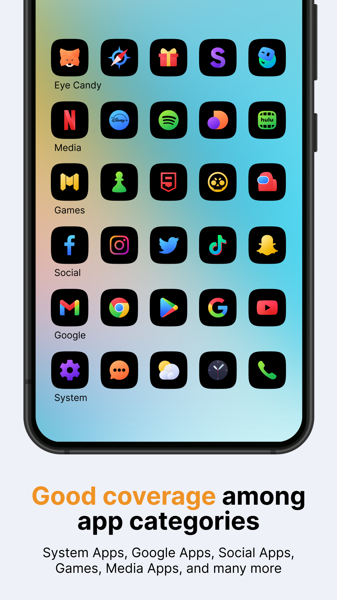 Ares Black: Dark Icon Pack screenshot 3