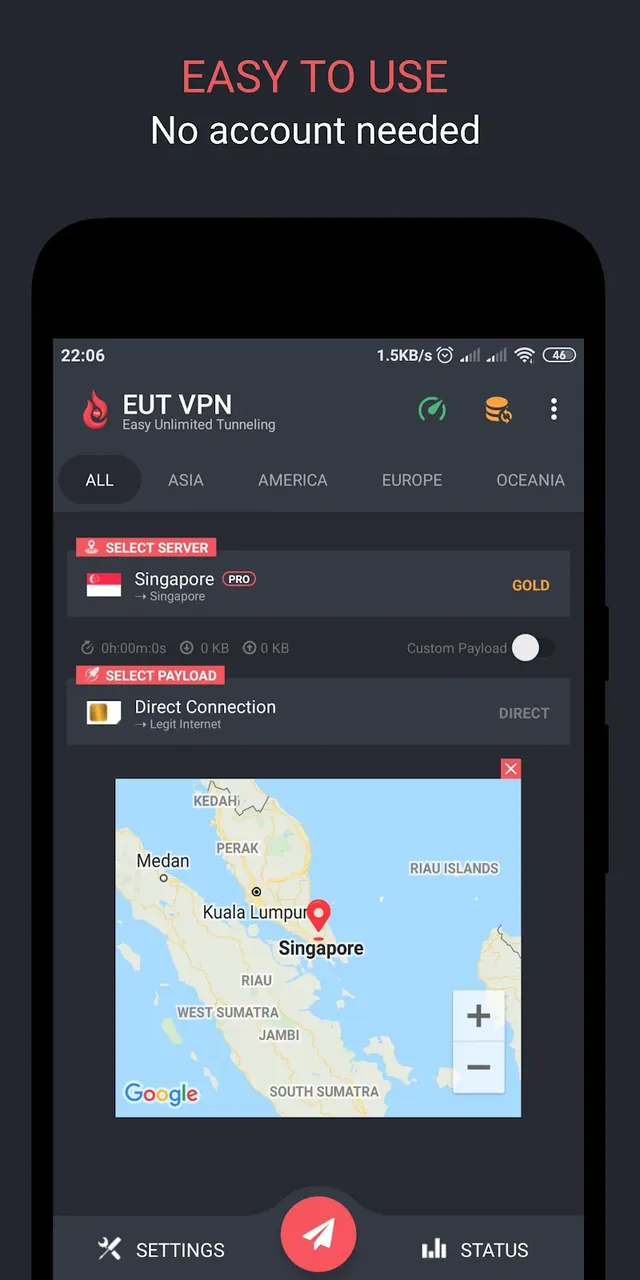 EUT VPN screenshot 2