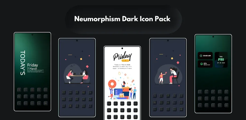 Screenshot 1: [Image of Neumorphism Icon Pack]
