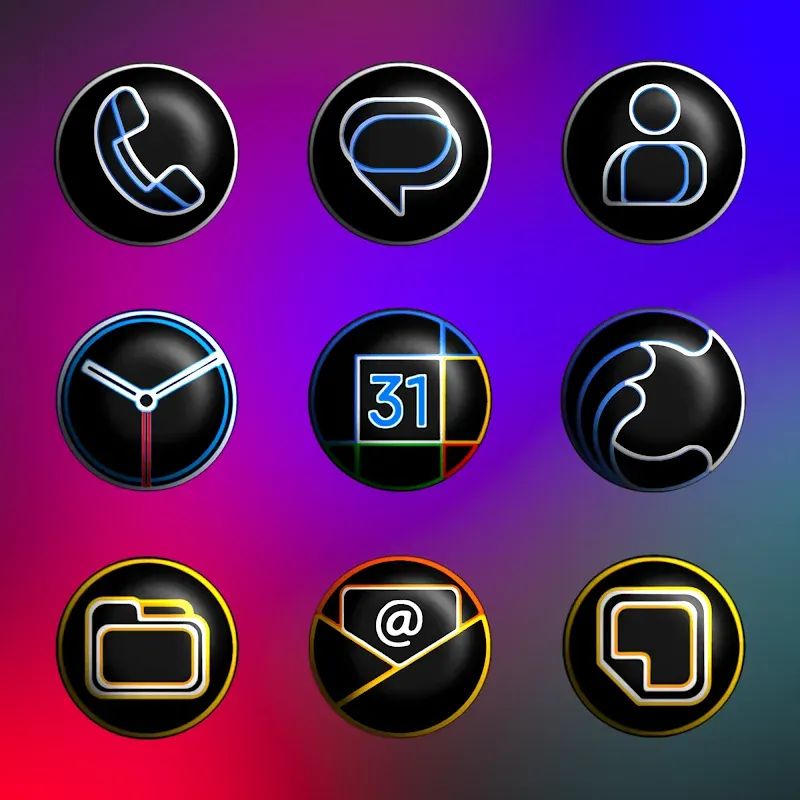 Pixly Dark 3D - Icon Pack screenshot 3