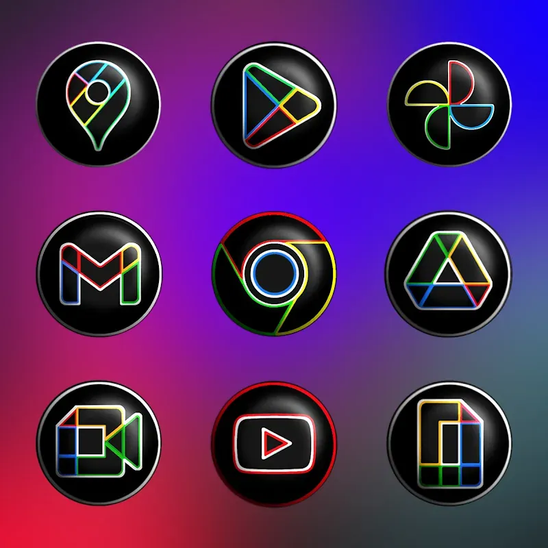 Pixly Dark 3D - Icon Pack screenshot 5
