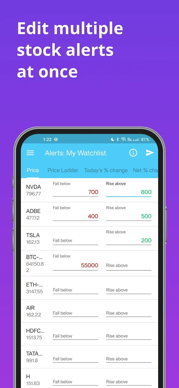 Stock Alerts BG (Alarm/Tracker) screenshot 6