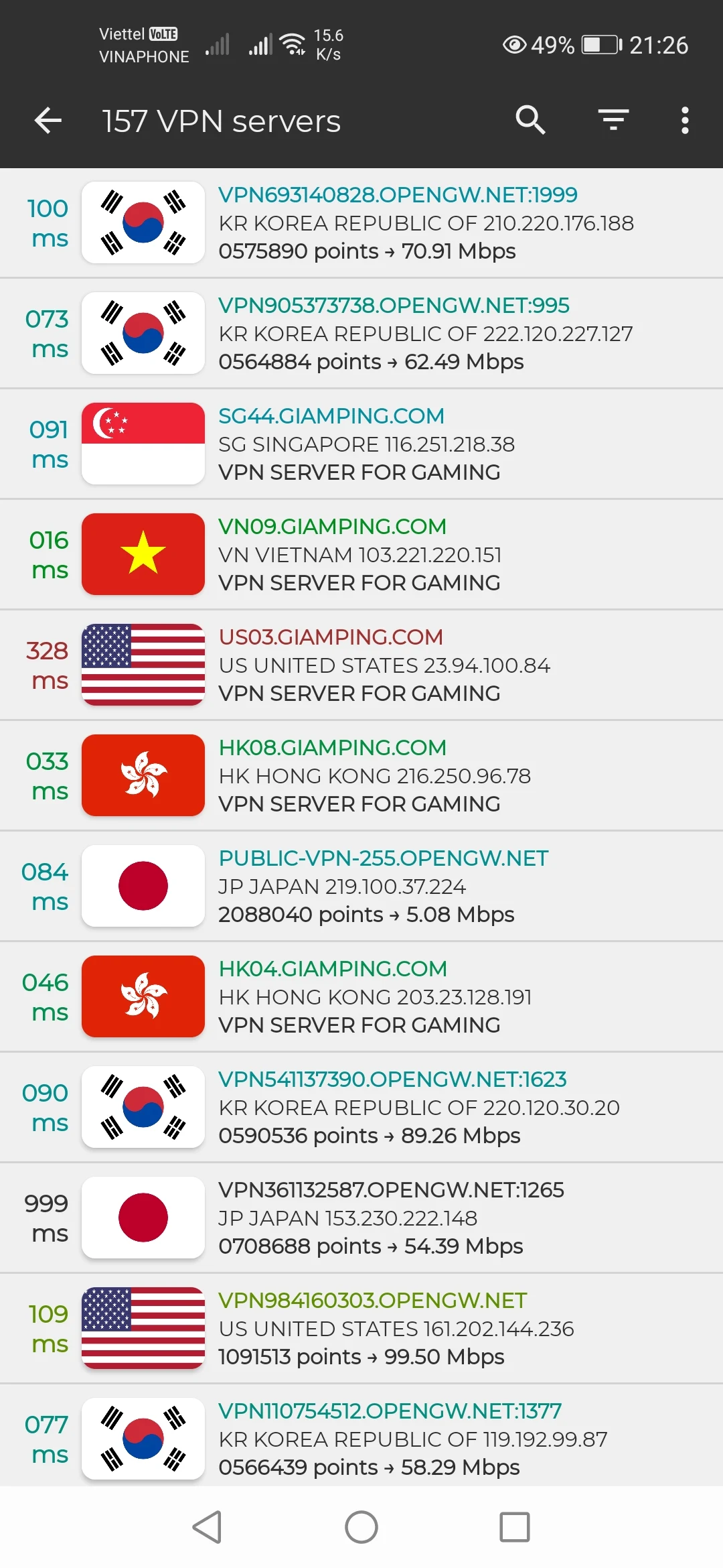 GPVPN: Lower Ping Mobile Games screenshot 2
