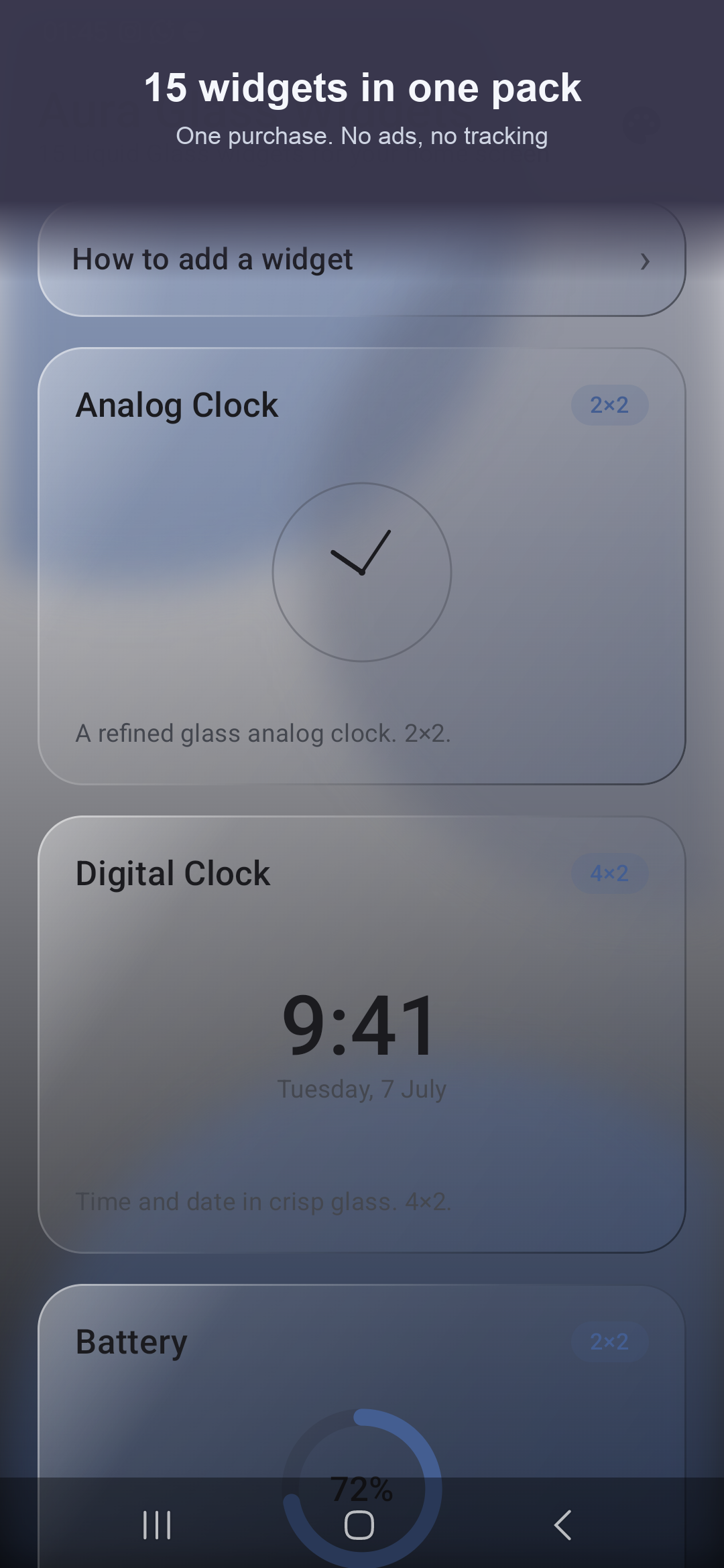 Aura Glass Widgets screenshot 2