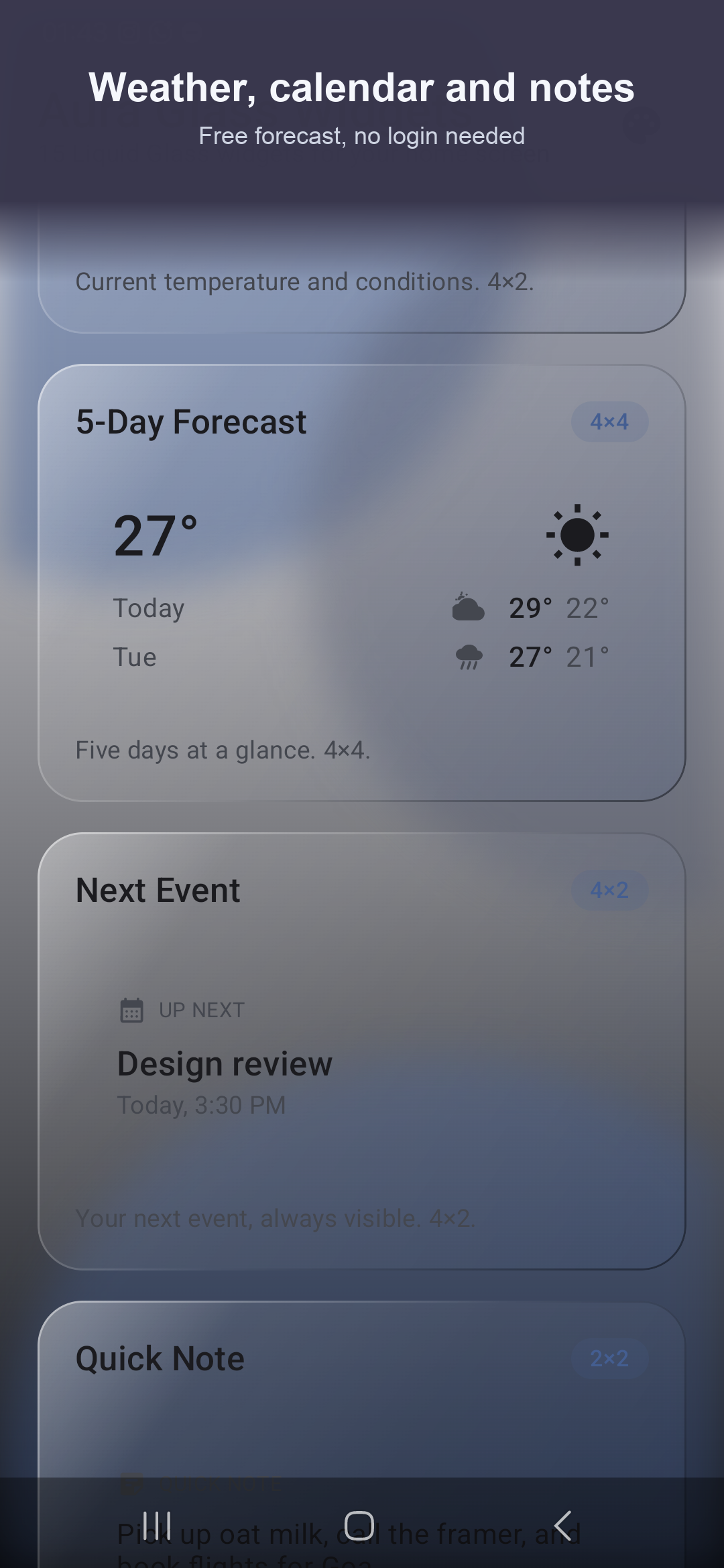 Aura Glass Widgets screenshot 3