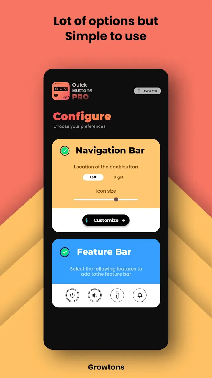 QuickButtonsPro Navigation Bar screenshot 3