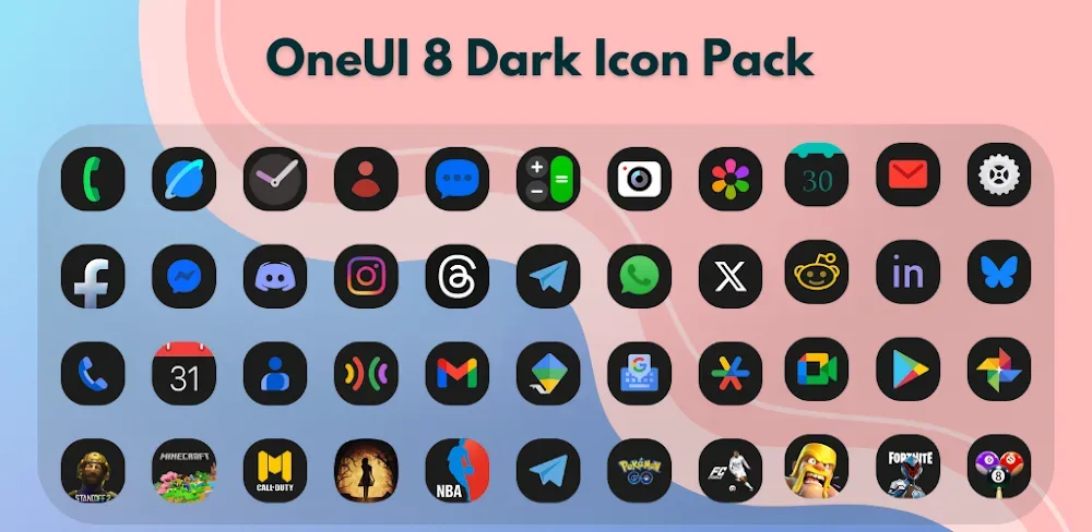 OneUI 8 Dark Icon Pack screenshot 1