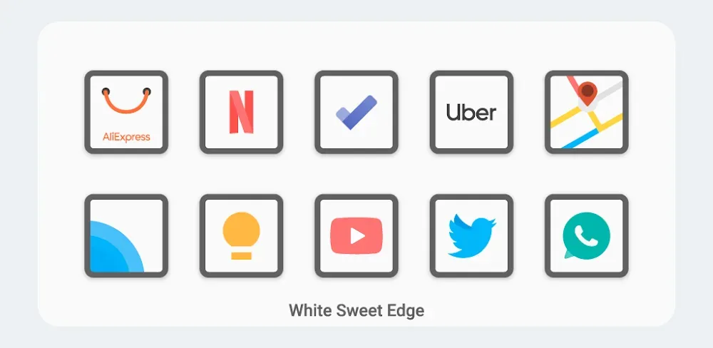 White Sweet Edge - Icon Pack screenshot 1