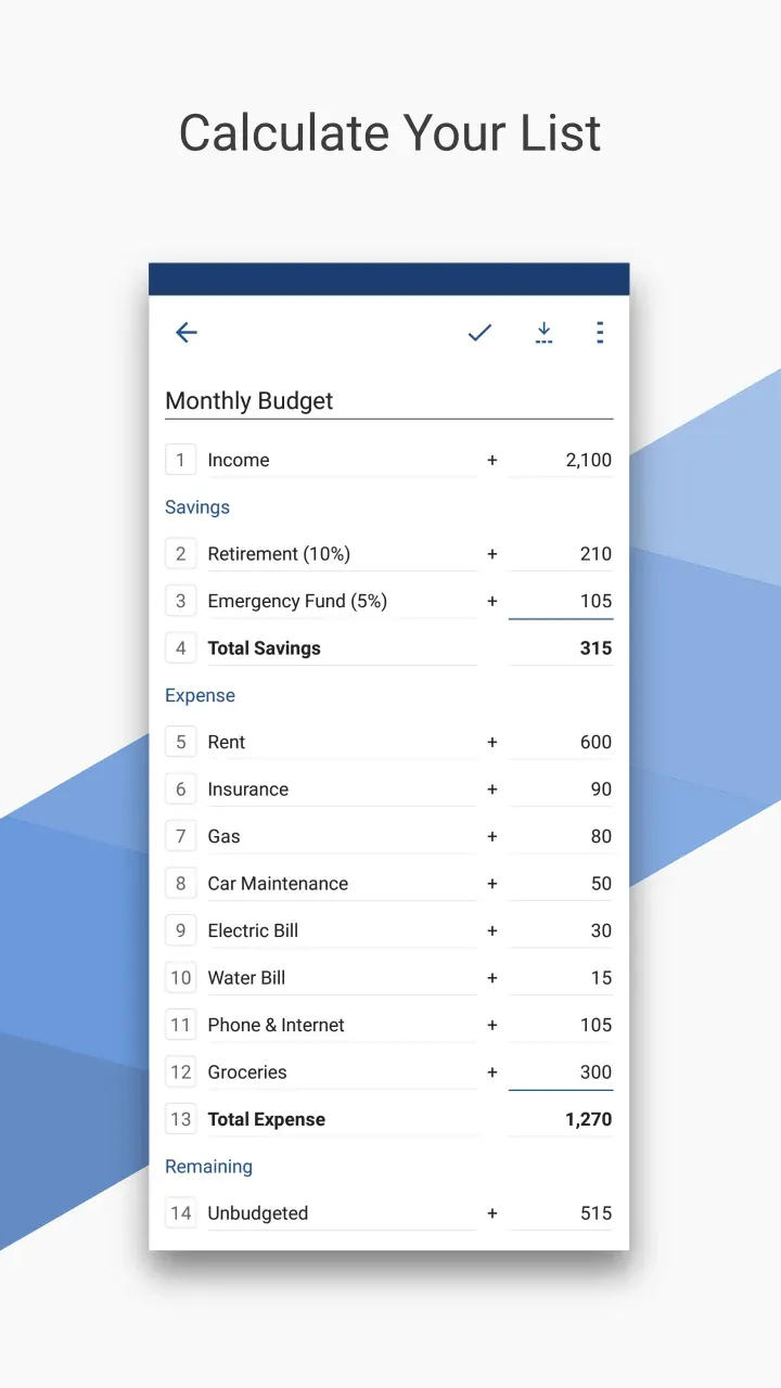 CalcList - Calculate Your List screenshot 2