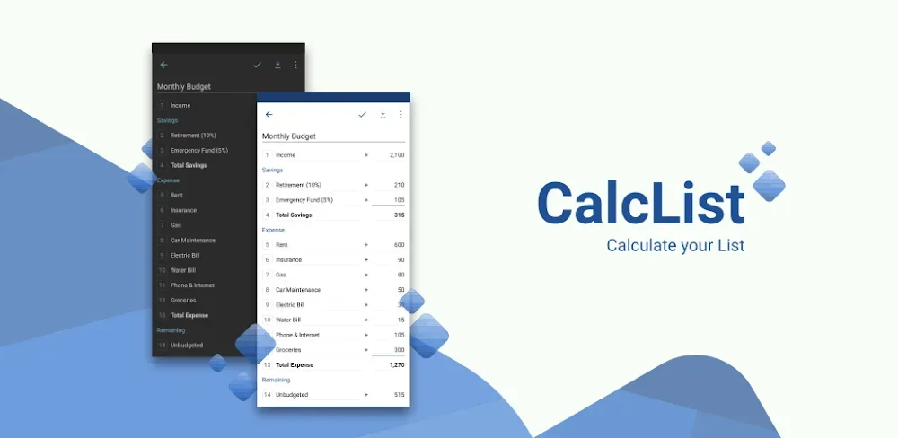 CalcList - Calculate Your List screenshot 1