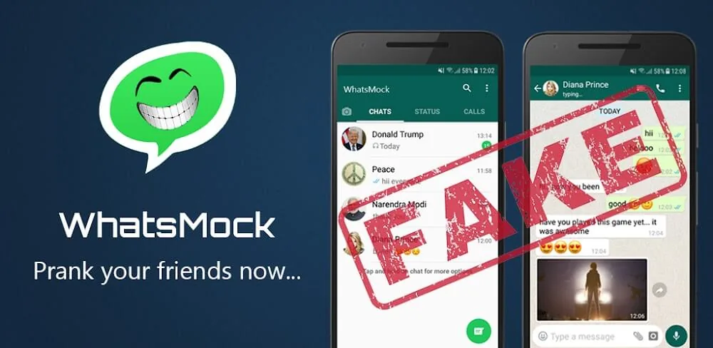 WhatsApp Fake screenshot 1