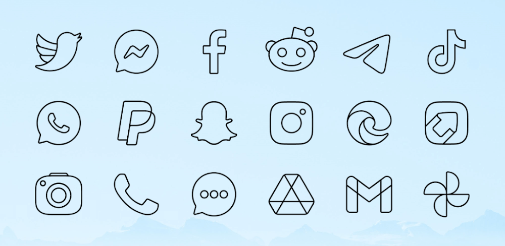 Vera Outline Black: Icon Pack screenshot 1