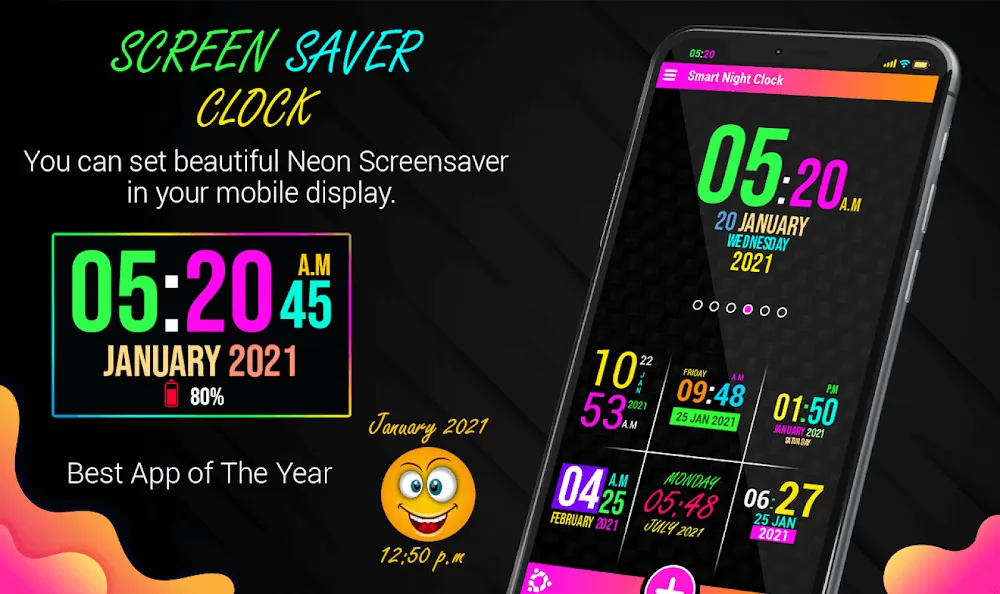 Neon Night Clock screenshot 4