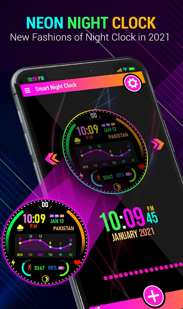 Neon Night Clock screenshot 3