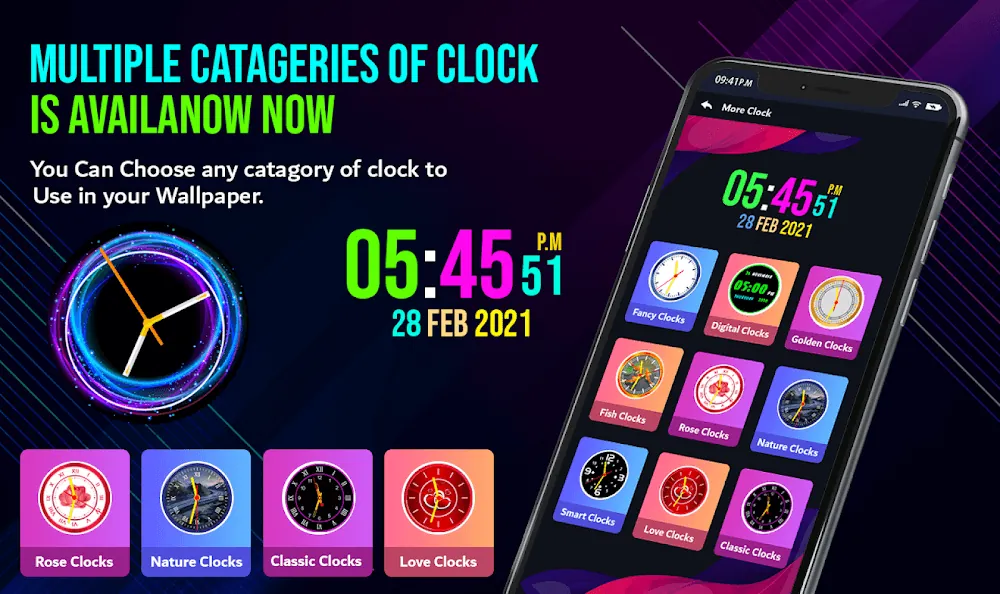 Neon Night Clock screenshot 6