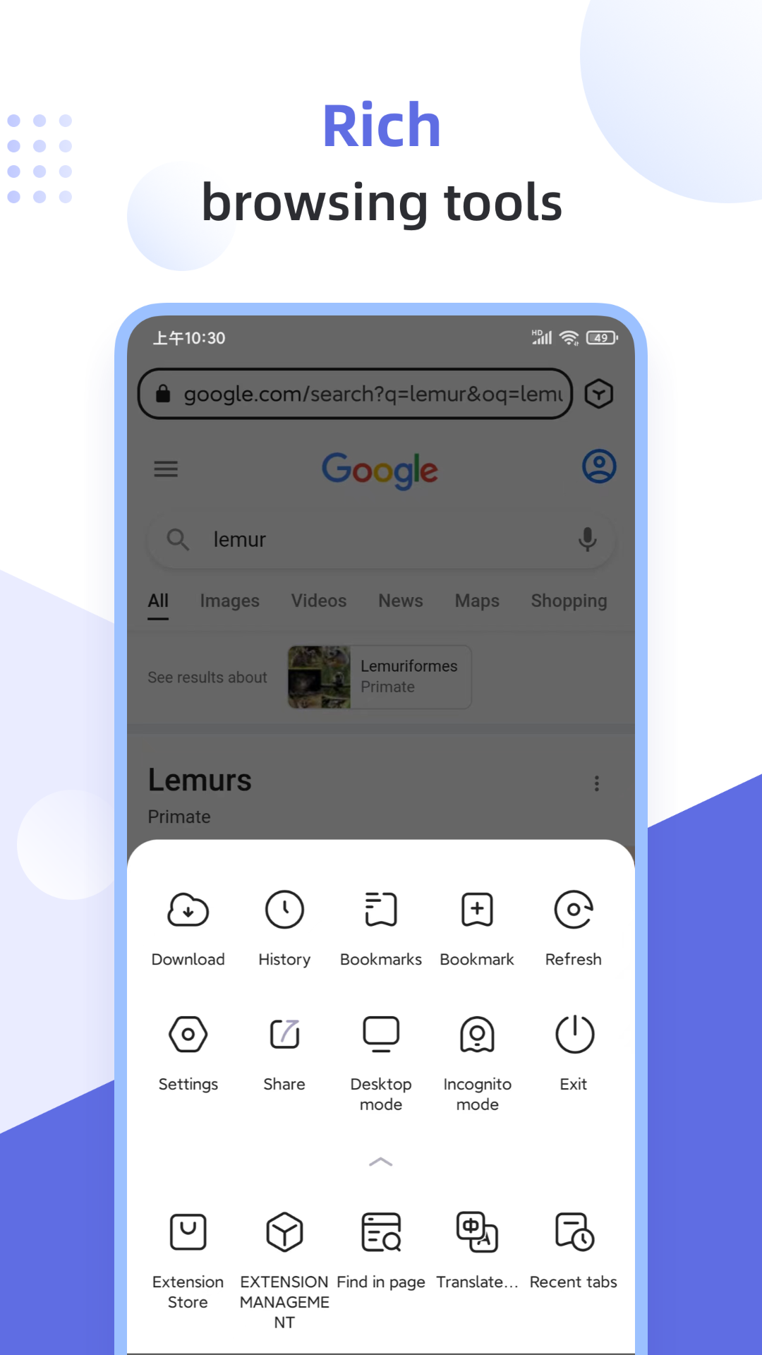 Lemur Browser - Extensions screenshot 3