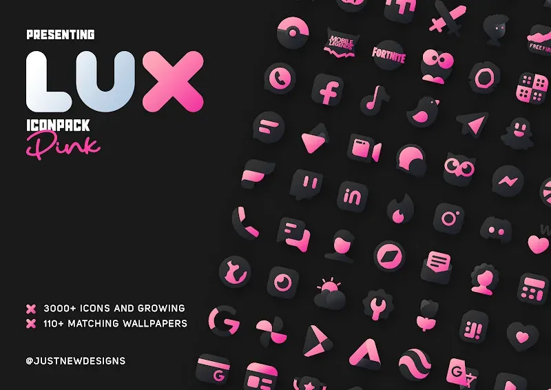 Pink IconPack : LuX screenshot 2
