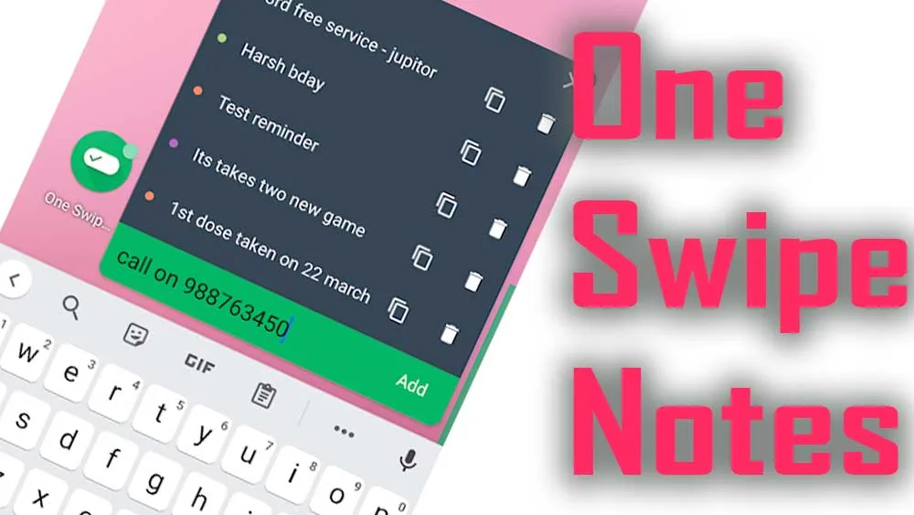One Swipe Notes interface preview
