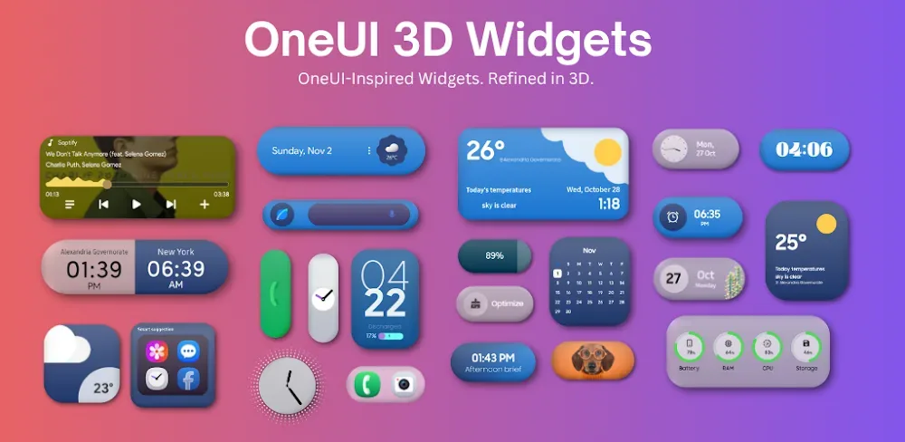 OneUI 3D Widgets screenshot 1