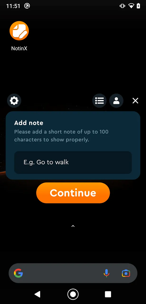 NotinX screenshot 2