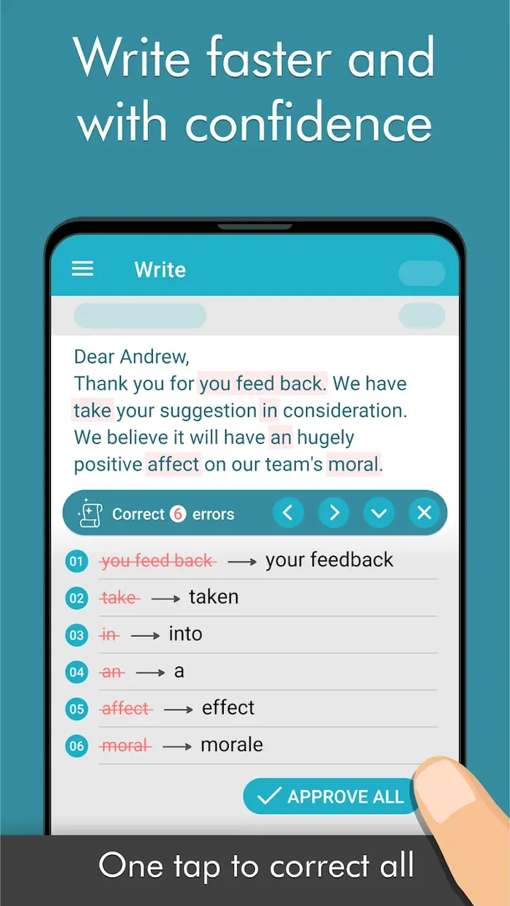 Ginger Writer, Grammar Speller screenshot 2