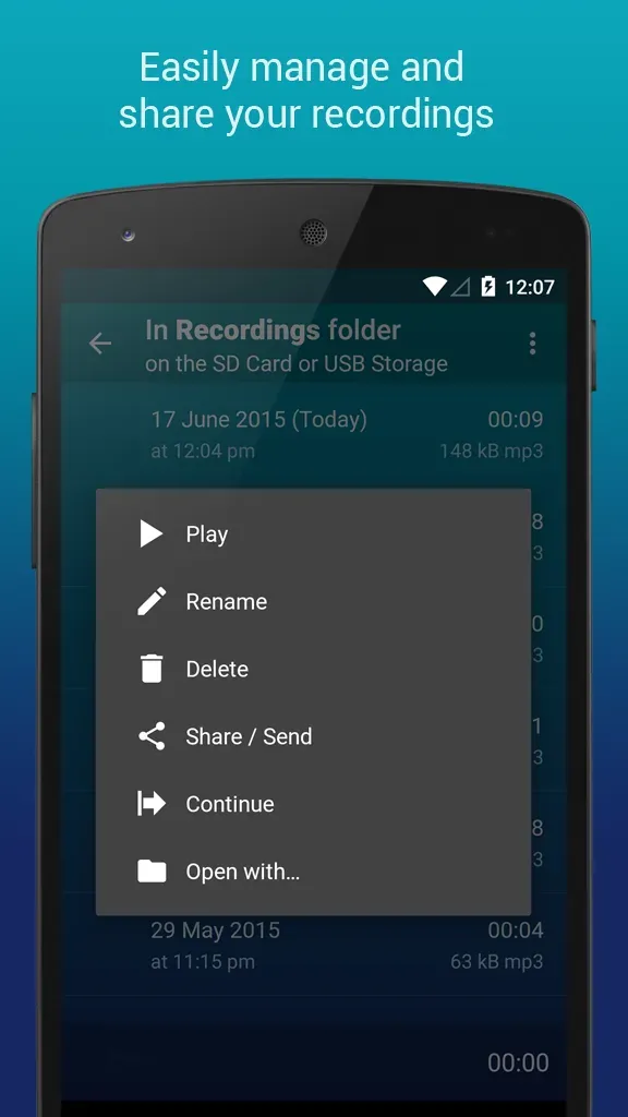 Hi-Q MP3 Voice Recorder (Pro) screenshot 4