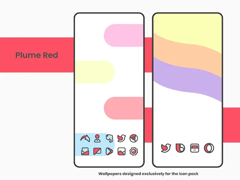 Plume Red - Icon Pack screenshot 3